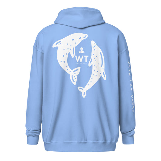 Heavy-Blend Zip Hoodie White Design