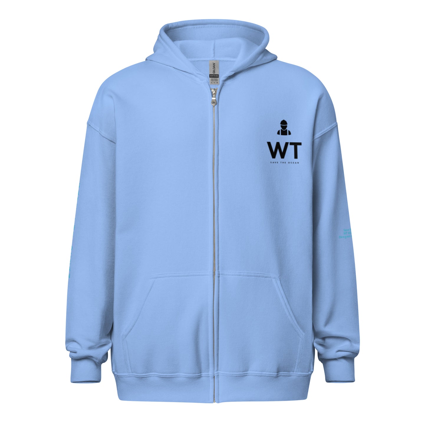 Heavy-Blend Zip Hoodie blue dolphin design