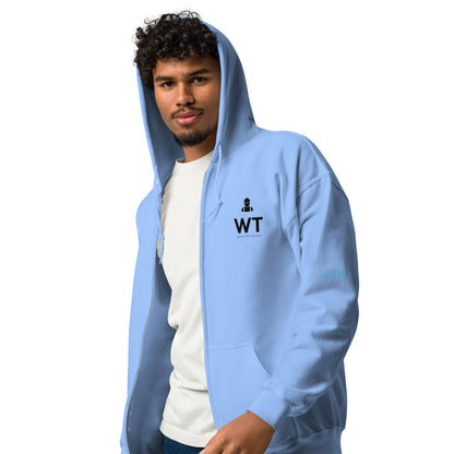 Heavy-Blend Zip Hoodie blue dolphin design