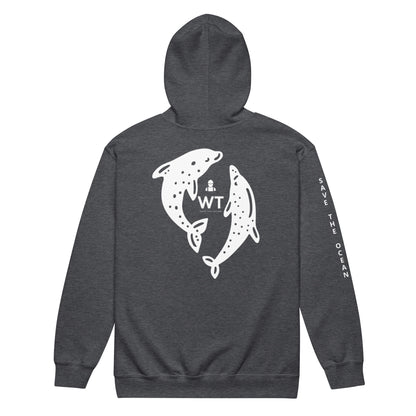 Heavy-Blend Zip Hoodie White Design