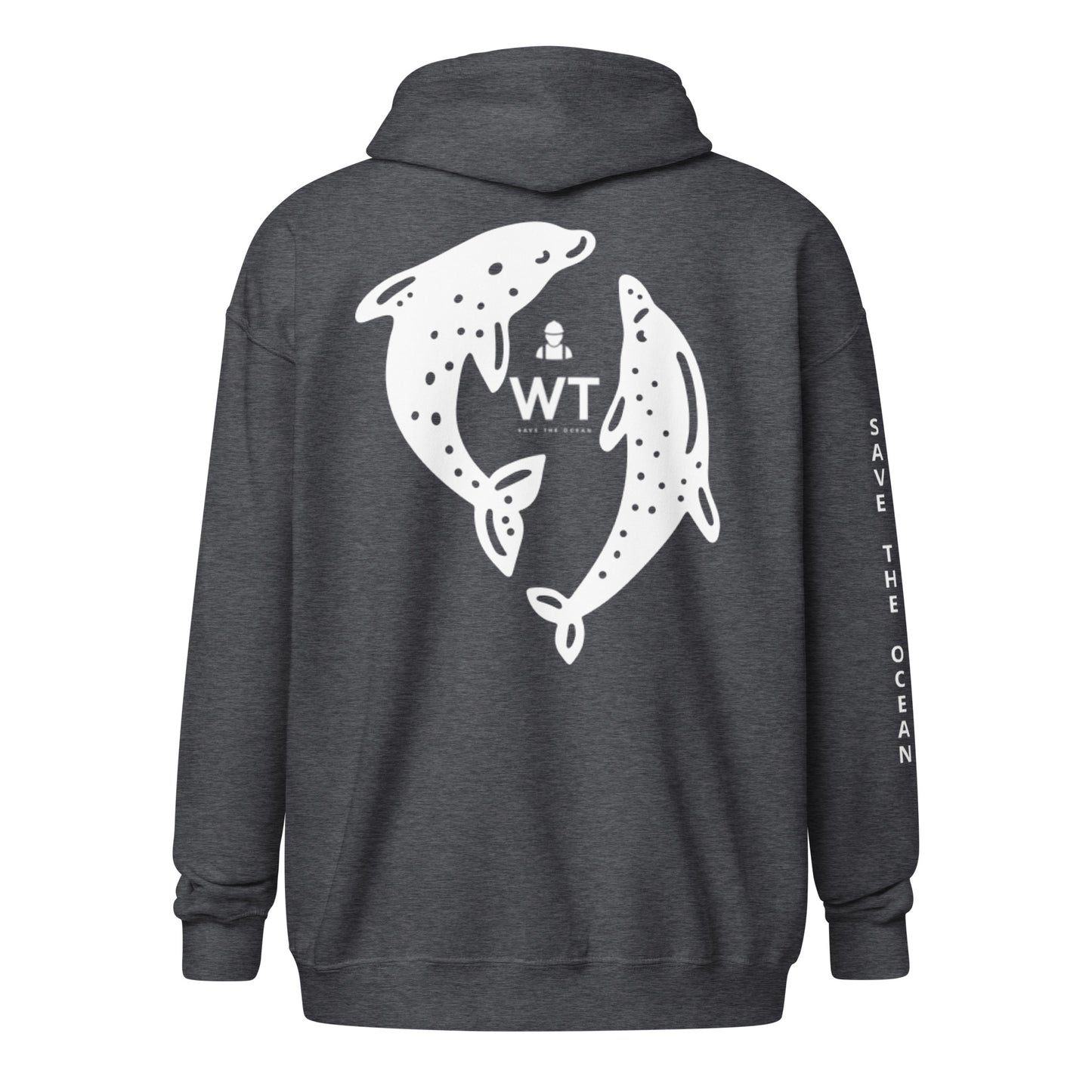 Heavy-Blend Zip Hoodie White Design