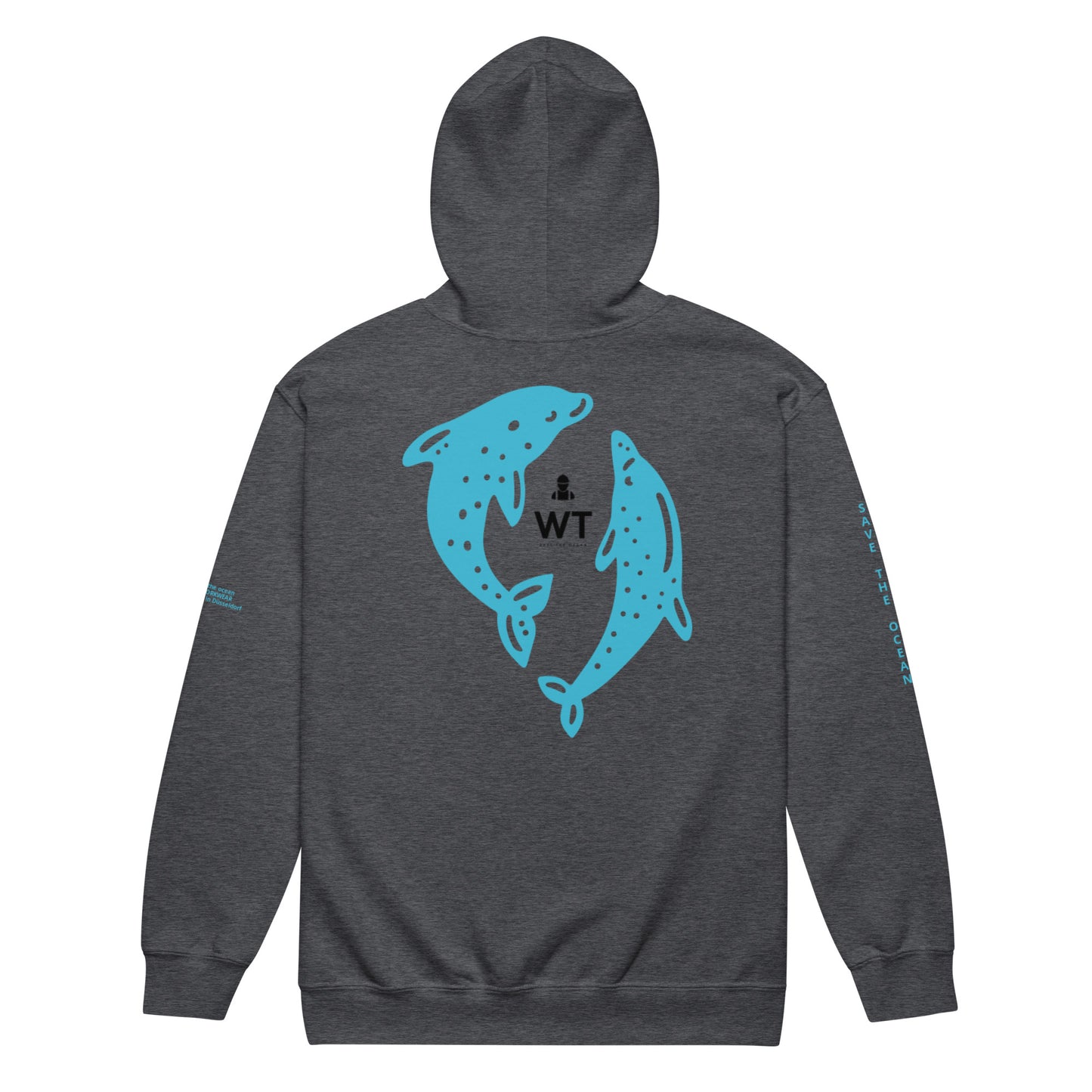 Heavy-Blend Zip Hoodie blue dolphin design