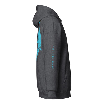 Heavy-Blend Zip Hoodie blue dolphin design