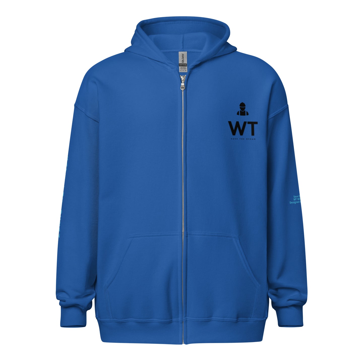 Heavy-Blend Zip Hoodie blue dolphin design