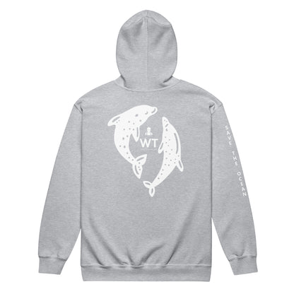 Heavy-Blend Zip Hoodie White Design