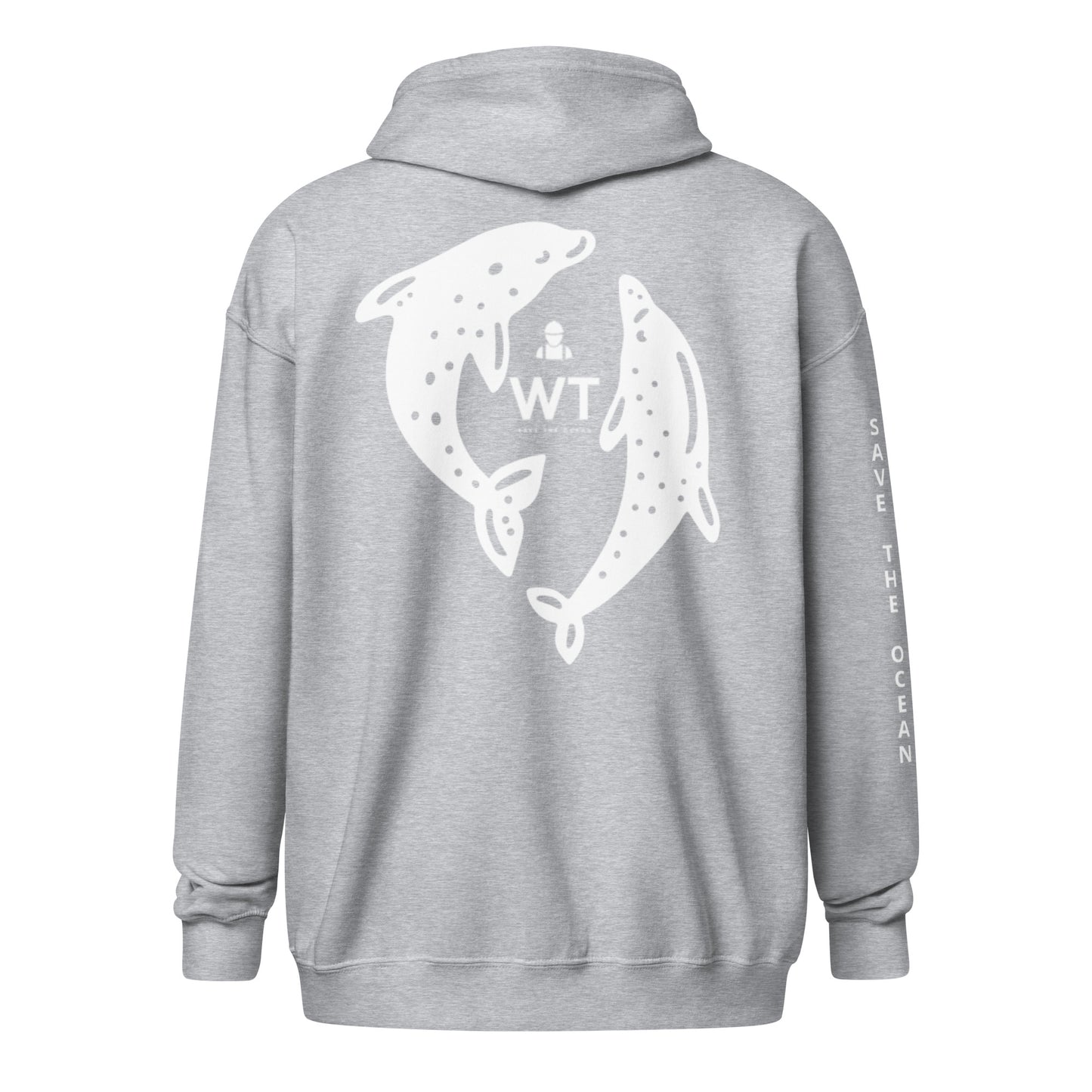 Heavy-Blend Zip Hoodie White Design