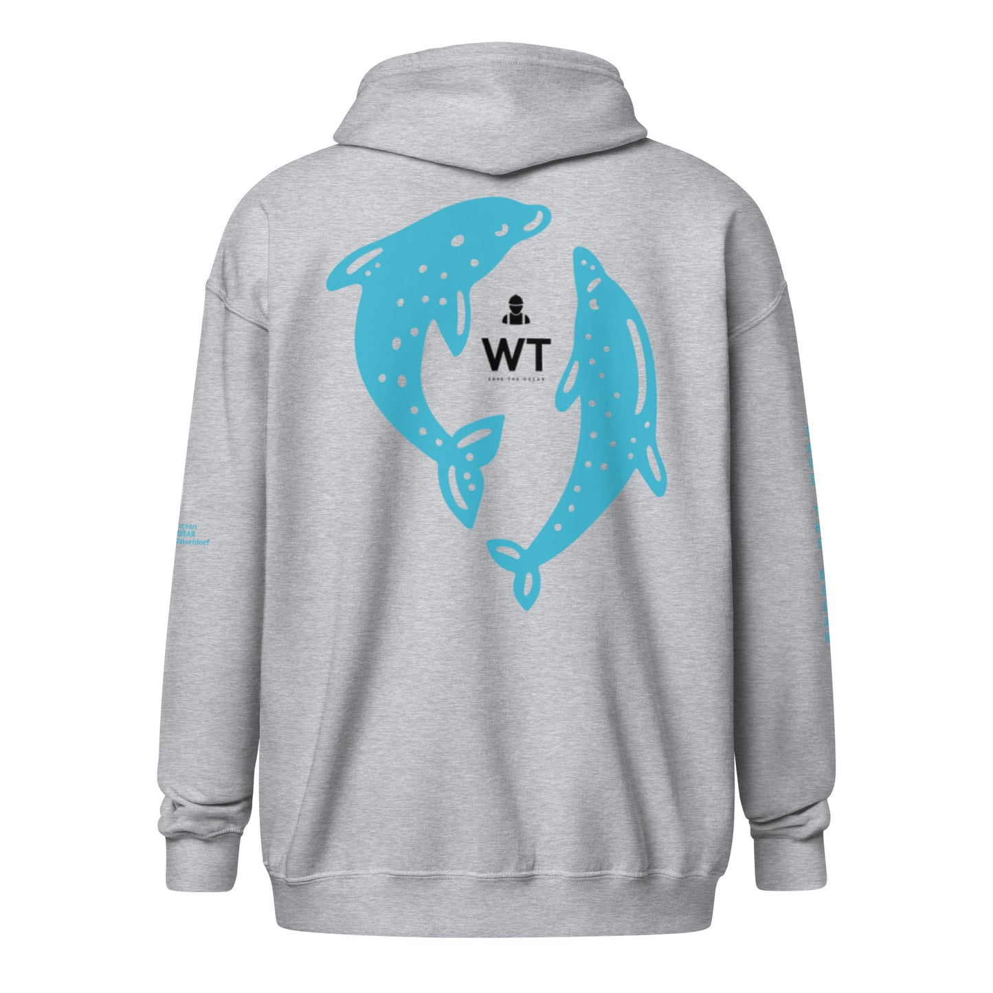 Heavy-Blend Zip Hoodie blue dolphin design