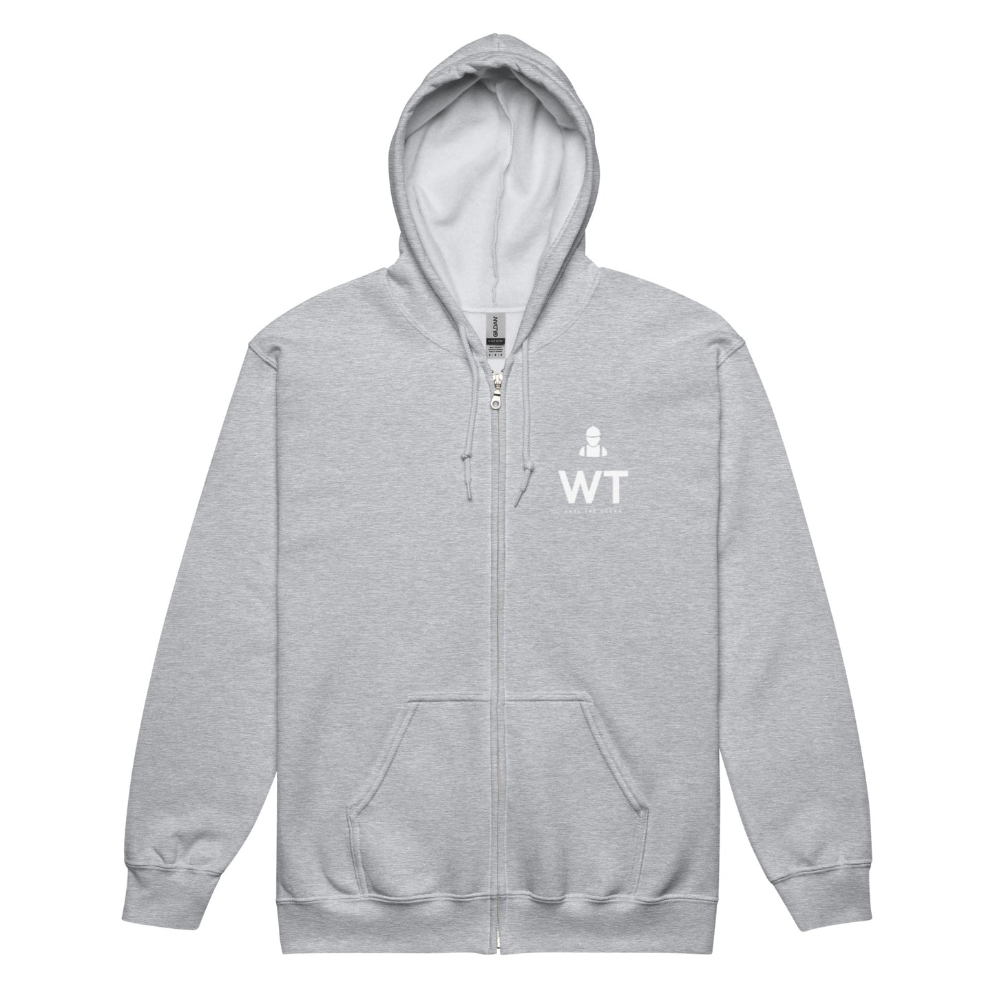 Heavy-Blend Zip Hoodie White Design